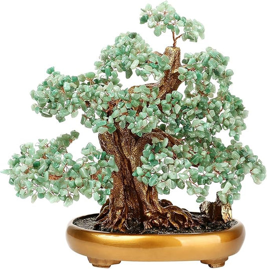 Feng Shui Money Tree Large Crystal Quartz Lucky Tree Gem Tree for Office Home Feng Shui Decoration for Wealth/Fortune and Luck (Aventurine)-VerdiqueGarden