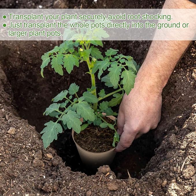 100PCS Peat Pots, 3.15Inch Seed Starting Pots with Drainage Holes Round Nursery Pot, Garden Germination Nursery Pot Bonus 20 Plant Labels-VerdiqueGarden