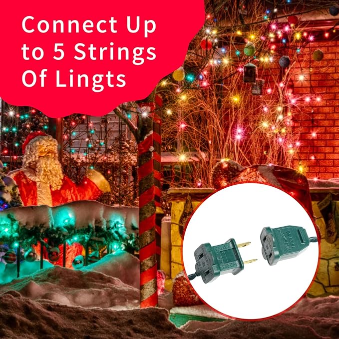 Ultra-Bright Connects End to End Multi Christmas Mini Lights 100L 19.6Ft UL Listed Incandescent Bulb String Light Set for Indoor Outdoor Holiday Garden Party Christmas Tree Garland Decor-VerdiqueGarden
