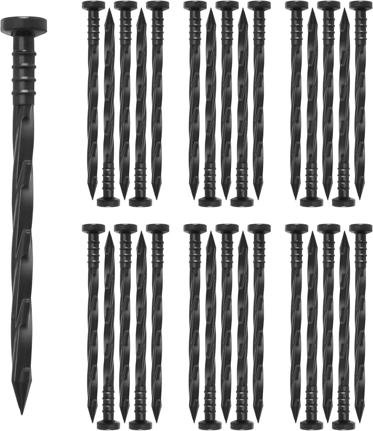 Gardzen 30 pcs Landscape Edging Anchoring Spikes, 6 inches Yard Lawn Paver Edging Stakes for Weed Barrier, Garden Fence, Artificial Turf-VerdiqueGarden