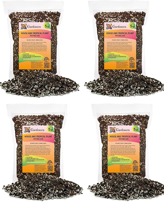 House Plant and Tropical Plant Potting Soil - Re-Potting Soil for All Types of Indoor House Plants - 20 Quart-VerdiqueGarden