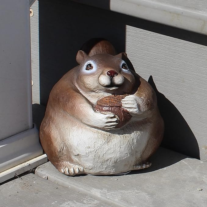 Stocky Squirrel Outdoor Hidden Key Hider and Decorative Patio, Lawn and Garden Statue-VerdiqueGarden