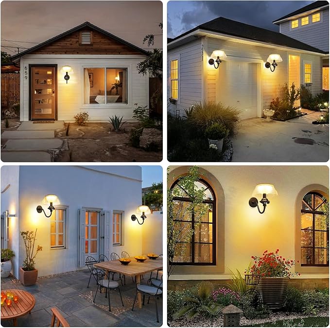 Aqonsie Solar Barn Lights Outdoor with 3 Lighting Modes & Motion Sensor, Attractive Solar Wall Lights Outdoor, Waterproof Outdoor Solar Light for Chicken coop, Barn, Shed, Garden, Porch, Yard, 2 Pack-VerdiqueGarden