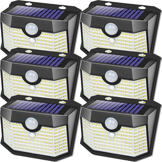 Aootek Motion Sensor Outdoor Lights 6 Packs,Solar Lights Outdoor with 3 Lighting Modes,Solar Lights Outdoor Waterproof for Garden Patio Garage Yard Deck-VerdiqueGarden