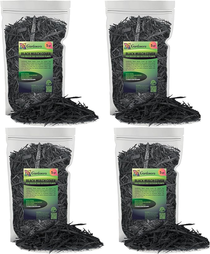 Organic Black Mulch - Provide Natural Nutrients for Strong and Resilient Plants - 20 QUARTS-VerdiqueGarden