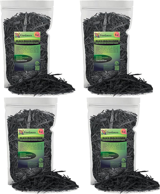 Organic Black Mulch - Provide Natural Nutrients for Strong and Resilient Plants - 20 QUARTS-VerdiqueGarden