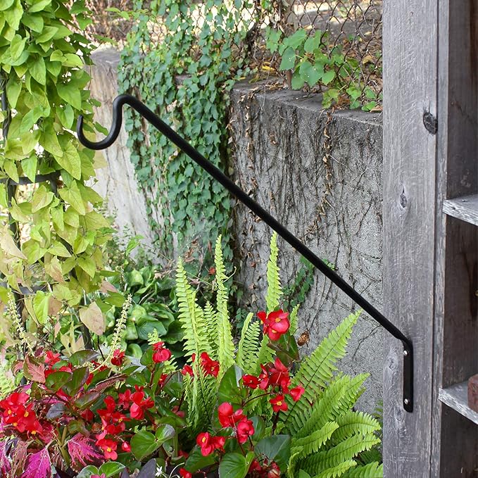 Achla Designs Wall Mount Bracket Shepherd's Pole, Angled (BGP-09)-VerdiqueGarden