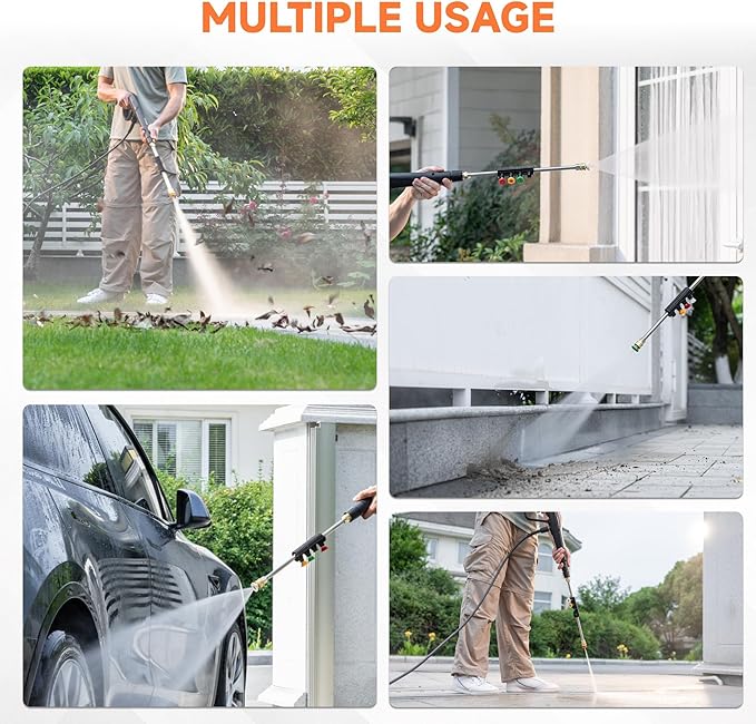 Giraffe Tools Electric Pressure Washer, 2400 PSI 2.3 GPM with 4 Quick-Connect Nozzles, 20FT Hose & Foam Cannon, Powerful Washer for Cars/Road/Driveways/Fences-VerdiqueGarden