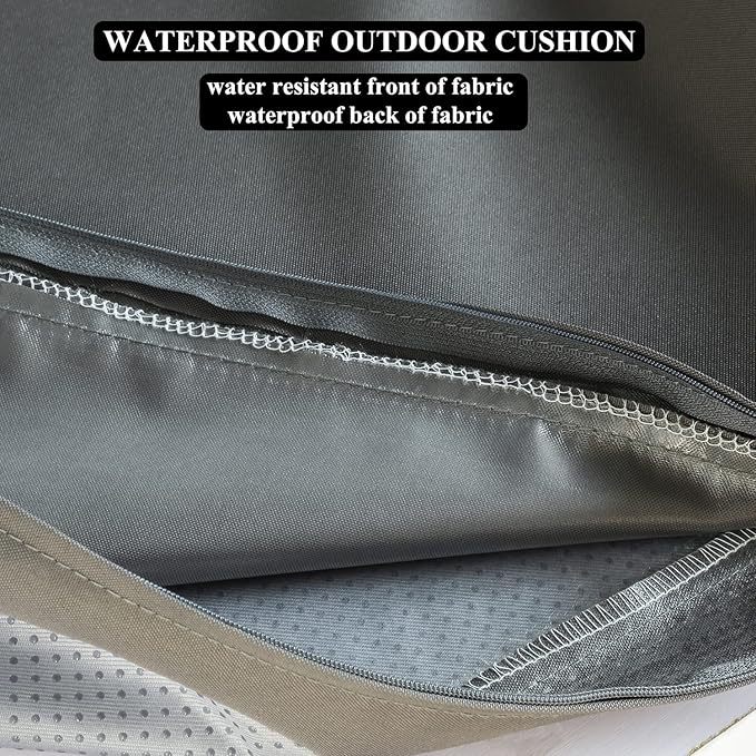 Patio Chair Cushions Non Slip Bottom Chair Pad with Ties Set of 2 Waterproof Square Outdoor Seat Cushion Replacement for Garden Swing Furniture 18x18 Inch, Gray-VerdiqueGarden