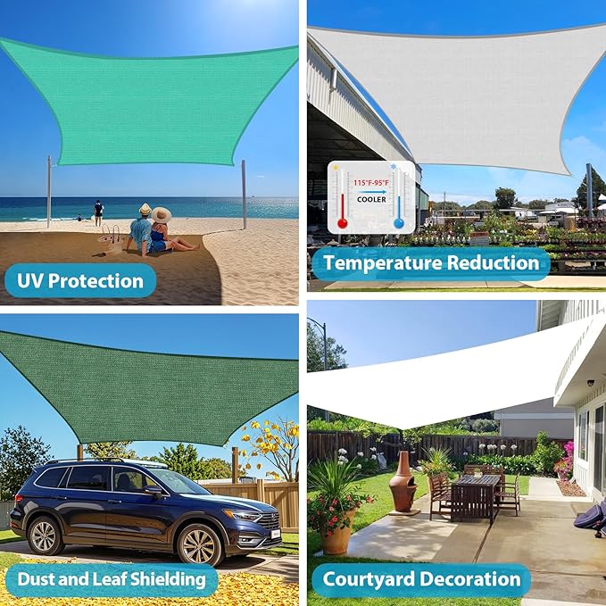 Amagenix Sun Shade Sail 15'X24' Curved Edge Outdoor Shade Canopy Mocha Breathable 95% UV Block Shade Cloth for Patio Garden Backyard (We Make Custom Size)-VerdiqueGarden