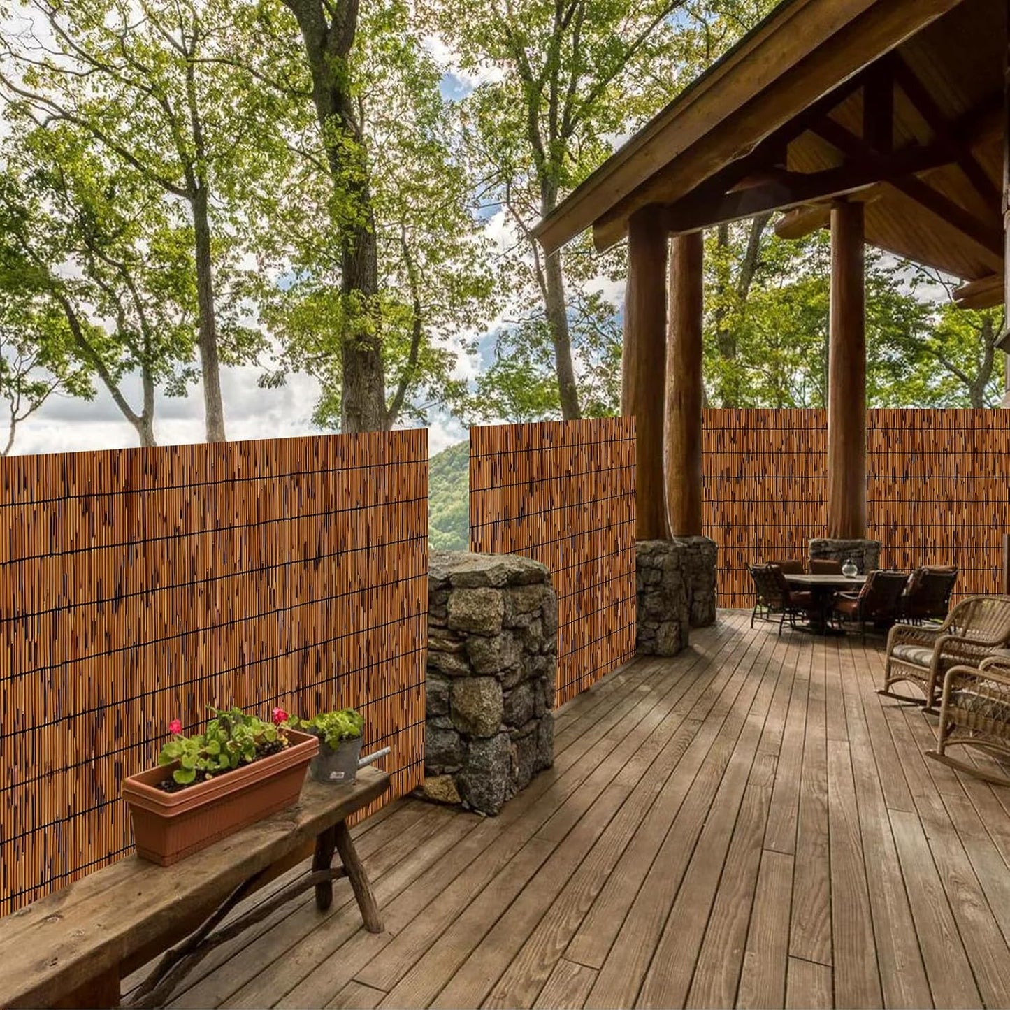 1 Pack Reed Fencing Rolls, Decorative Bamboo Fencing 6ft High Roll Reed Screen, Bamboo Reed for Balcony Patio Garden Backyard Outdoor-VerdiqueGarden