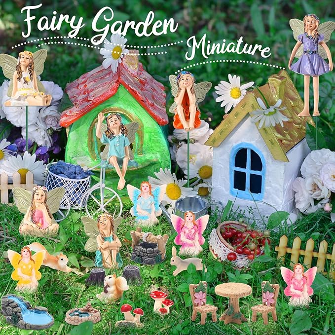 120 Pieces Garden Kit Accessories Garden Animals Miniatures Fairies Miniature Figurines Micro Landscape Ornaments DIY Kit for Outdoor Yard Lawn-VerdiqueGarden
