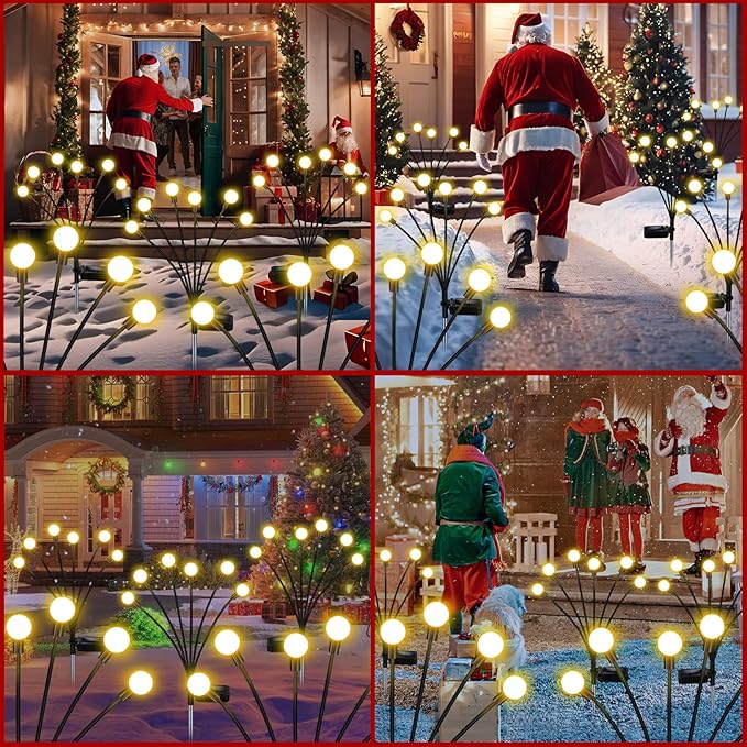 Solar Garden Lights Outdoor, 4 Pack 32LED Waterproof Solar Powered Lights for Yard Pathway Patio, Swaying Lawn Decor as Gardening Gifts for Women Holiday-VerdiqueGarden