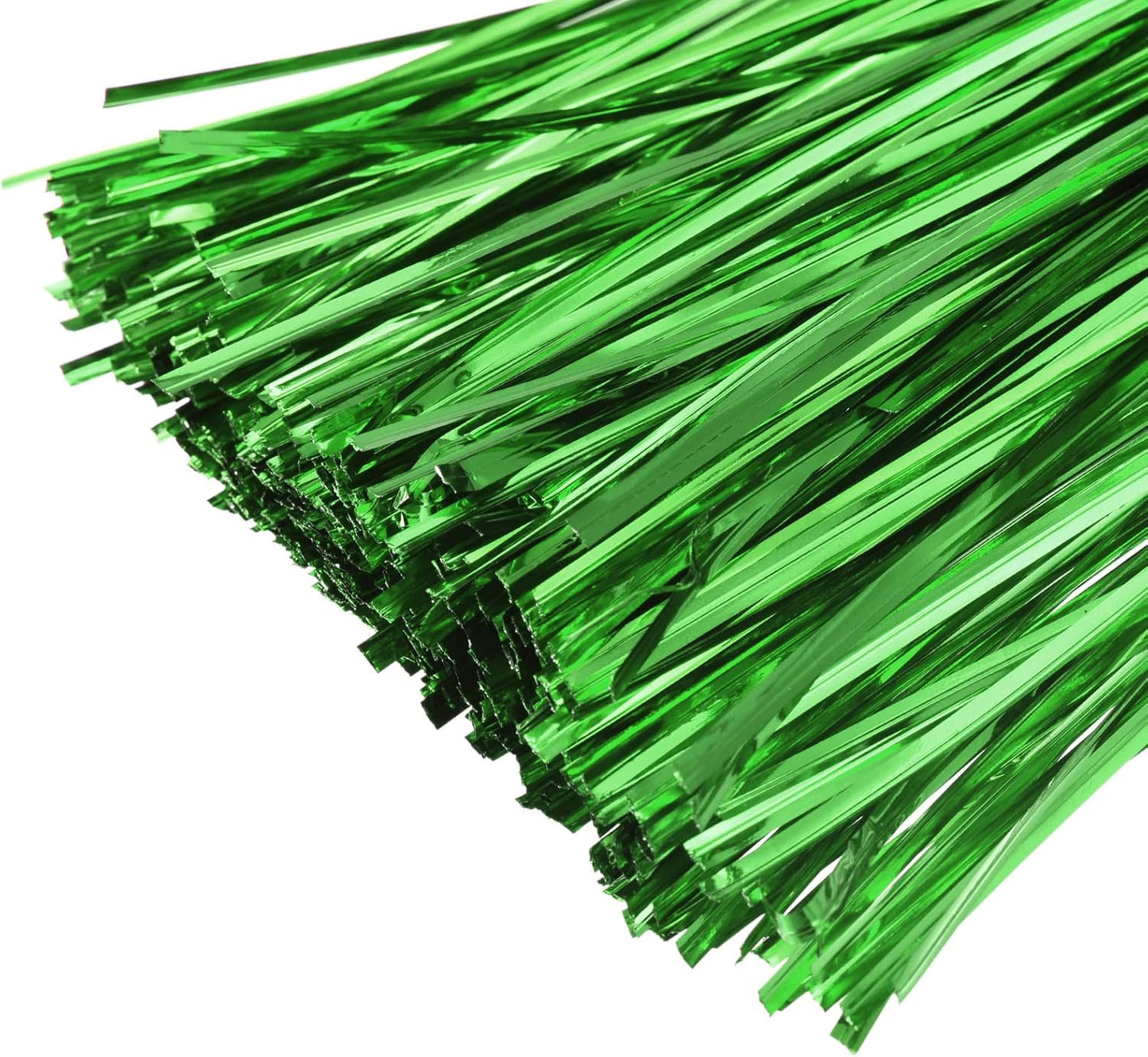 MECCANIXITY Foil Twist Ties 3" 8cm Metallic Plastic Closure Tie for Tying Bread, Candy, Cookies, Gift Bags Arts Crafts Ties Green Pack of 750-VerdiqueGarden
