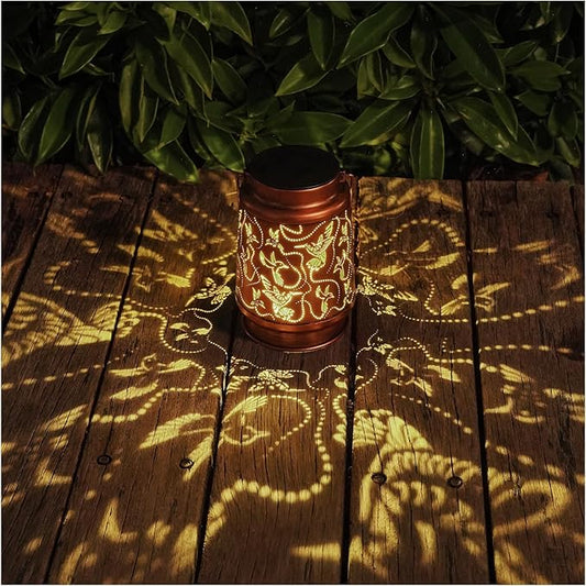 Solar Hummingbird Lanterns Outdoor Hanging Decor Lantern,Waterproof Hollow Out Metal Decorative Garden Light,Graceful Decoration for Patio,Yard,Landscape,Walkway,Festival-VerdiqueGarden
