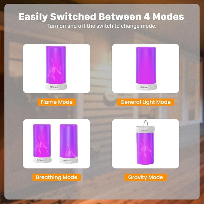 Hompavo 【Upgraded】 LED Flame Lights with Remote & Timer, Waterproof 4-Mode Rechargeable Battery Operated Flameless Candles, Pillar Flickering Lanterns for Room Patio Wedding Halloween Home Decor-VerdiqueGarden