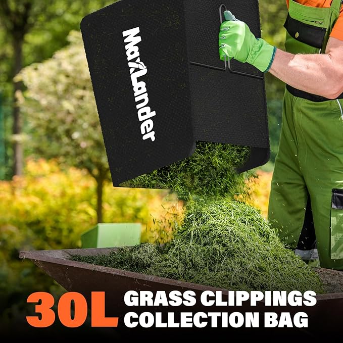 MAXLANDER Electric Dethatcher and Scarifier, 13” 12Amp 2-in-1 Lawn Dethatcher with 4-Position Depth Adjustment, 30L Removable Collection Bag, Airboost Technology Increases Lawn Health-VerdiqueGarden