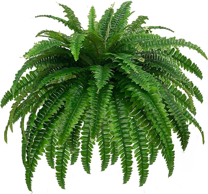 GYERB Large Fake Boston Ferns, 88 Branches Artificial Ferns, Faux Fern Plants for Home, Office, Garden Indoor Outdoor Decoration(48 inch,1pack)-VerdiqueGarden