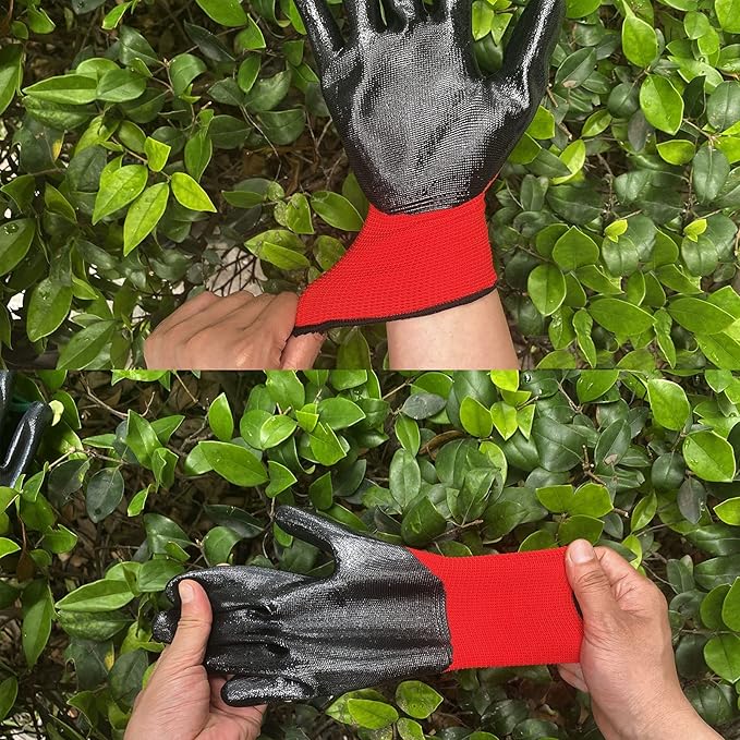 Evridwear Work Gloves with Grip Rubber Coated for Men Women Warehouse Mechanic,12 Pairs Bulk-VerdiqueGarden