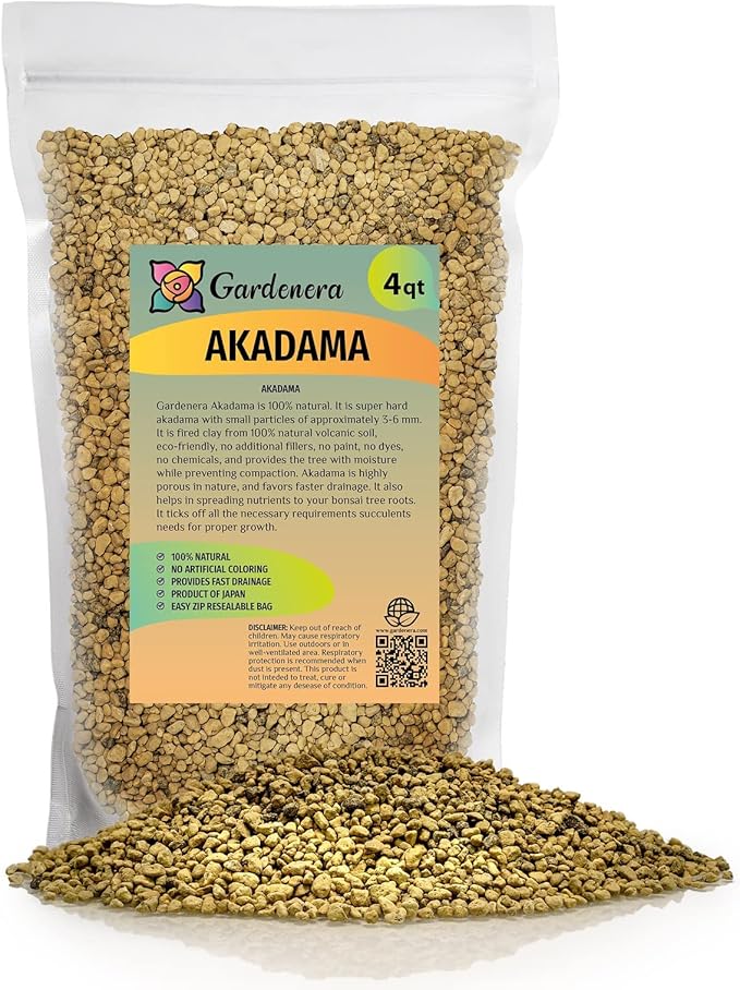 Pure Hard Akadama for Bonsai/Succulent Soil - (3mm-6mm) Small Grain for Cactus, Bonsai Plants Soil Amendment, Prevent Over Water, Provides Optimal Water Retention, Fast Drainage (4 Quart)-VerdiqueGarden