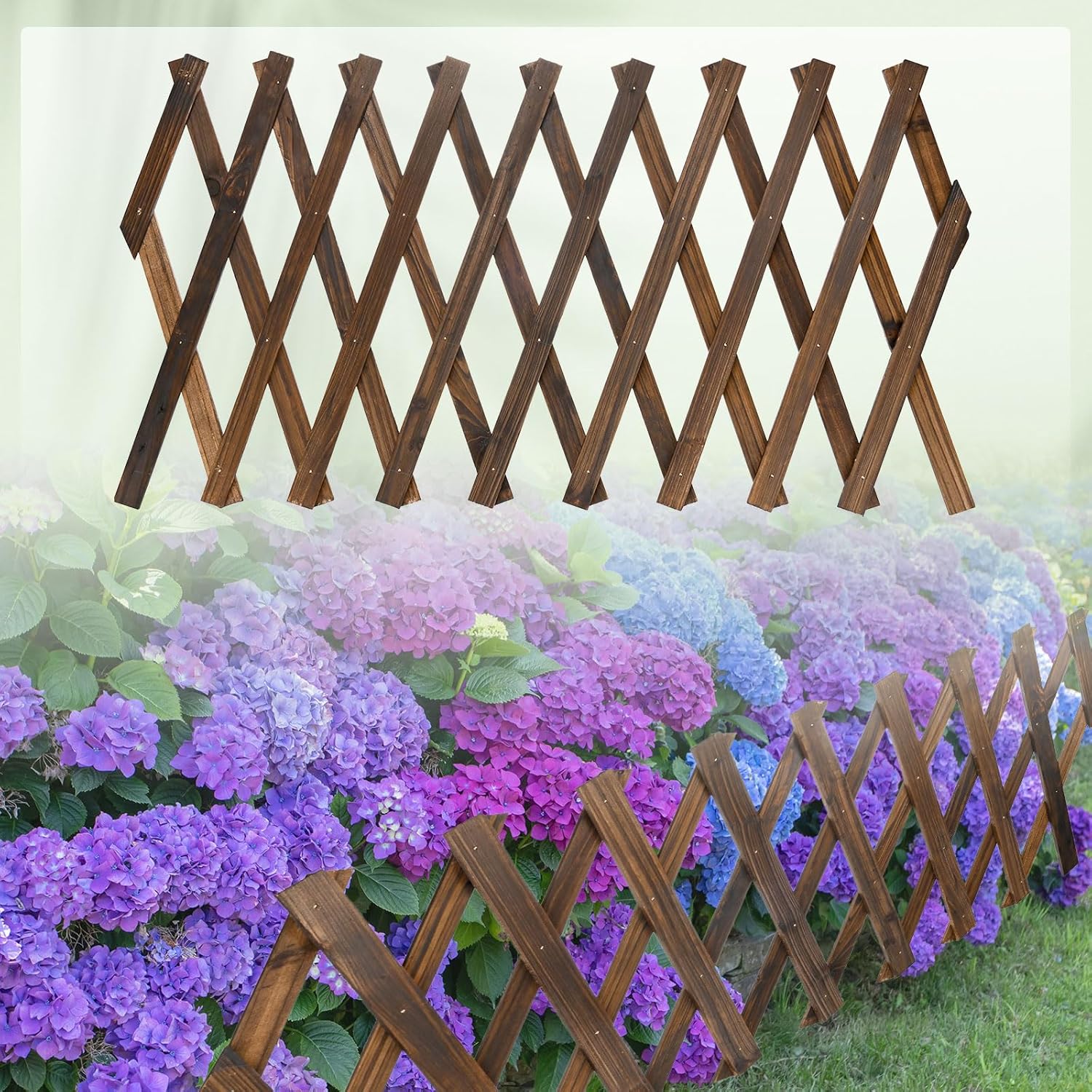 1-Pack Expandable Willow Trellis, 12" x 75" Wooden Lattice Panels Wall Fence for Outdoor Yard Climbing Plants Vine Balcony Patio Decor, Expandable Plant Support Trellis-VerdiqueGarden