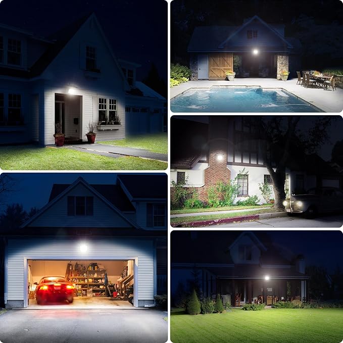 intelamp Solar Flood Lights Outdoor Waterproof, 20000mAh 2000LM Floodlight Exterior with Remote 16.4 FT Cable, 2-12H Timer Dusk to Dawn Security Spots Lighting Outside for Garden Pathway-VerdiqueGarden