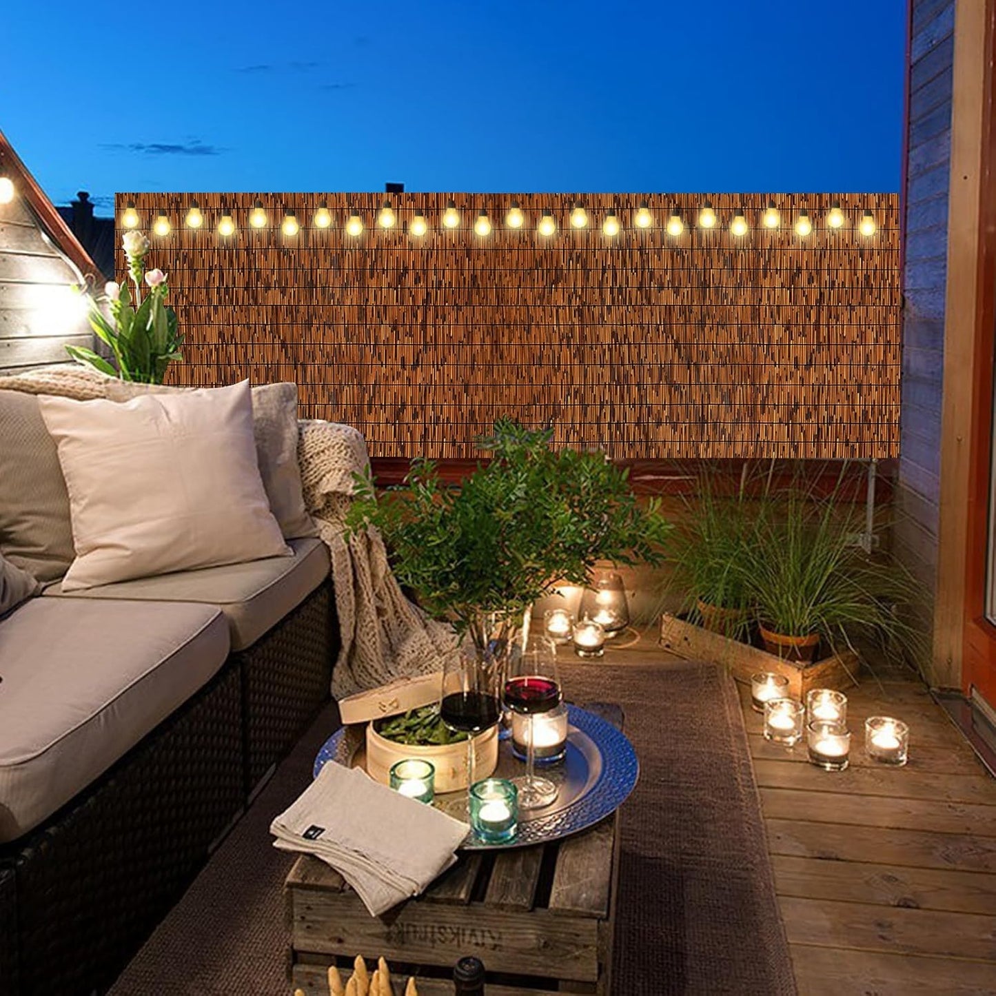 Natural Reed Fence,6FT X 16.4FT Bamboo Fencing Privacy Reed Screening for Outdoor, Gallery, Restaurant, Hotel, Patio (Brown)-VerdiqueGarden