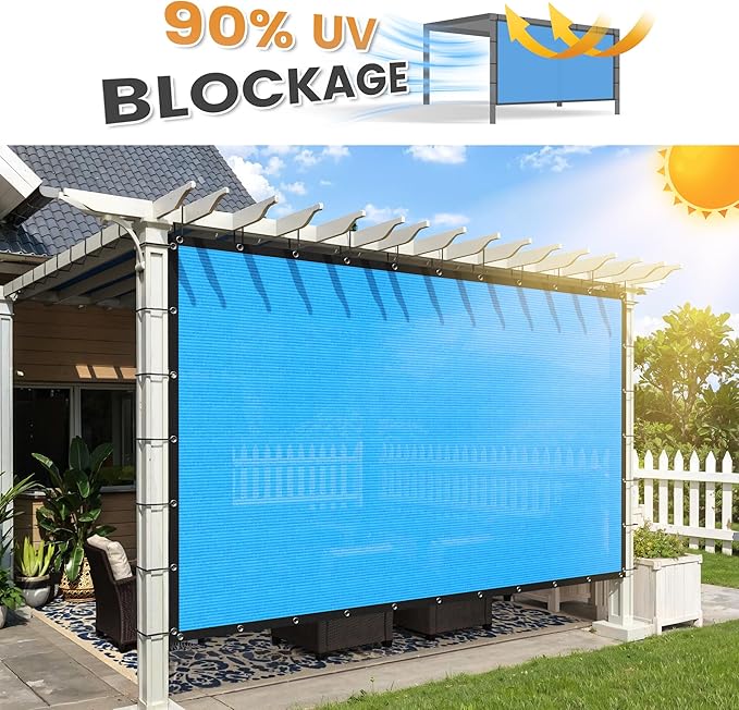 VICLLAX Shade Fabric Sun Shade Cloth with Every 2 FT Grommets for Patio Garden Pergola Cover Canopy 11x13 FT, Mixed Turquoise-VerdiqueGarden