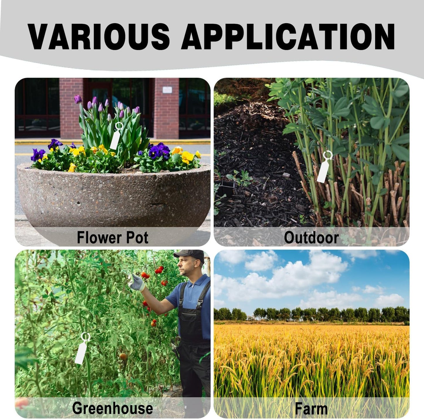 Plant Labels Yuanling 100Pcs Plastic Waterproof Plant Tree Tags Nursery Garden Markers for Indoor Outdoor Gardening Plants Vegetables Flowers Potted (White Color with 1 Marker Pen)-VerdiqueGarden