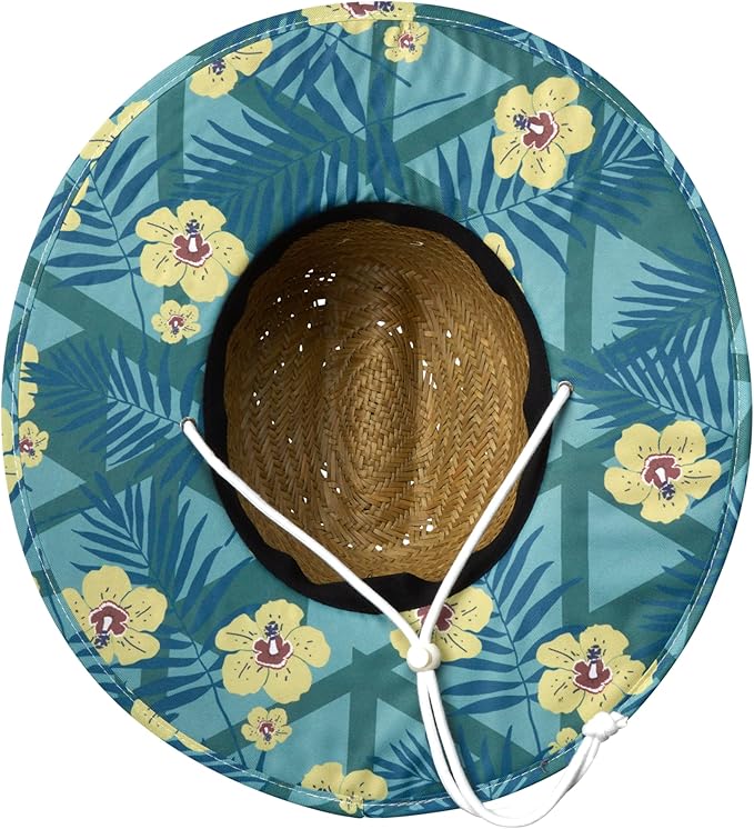 Hurley Women's Straw Hats - Real Straw Hat Medium Brim and Adjustable Chin Strap-VerdiqueGarden