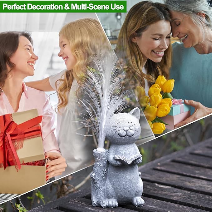 Solar Lights Garden Statue Cat-VerdiqueGarden