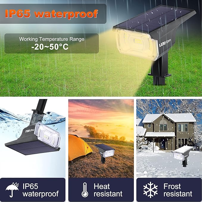 40 LEDs Spotlights,IP65 Waterproof Solar Powered Landscape Spotlights 2-in-1 Wall Light, Outdoor Landscaping Lights Auto On/Off for Yard Garden 2Pack Warm-White-VerdiqueGarden