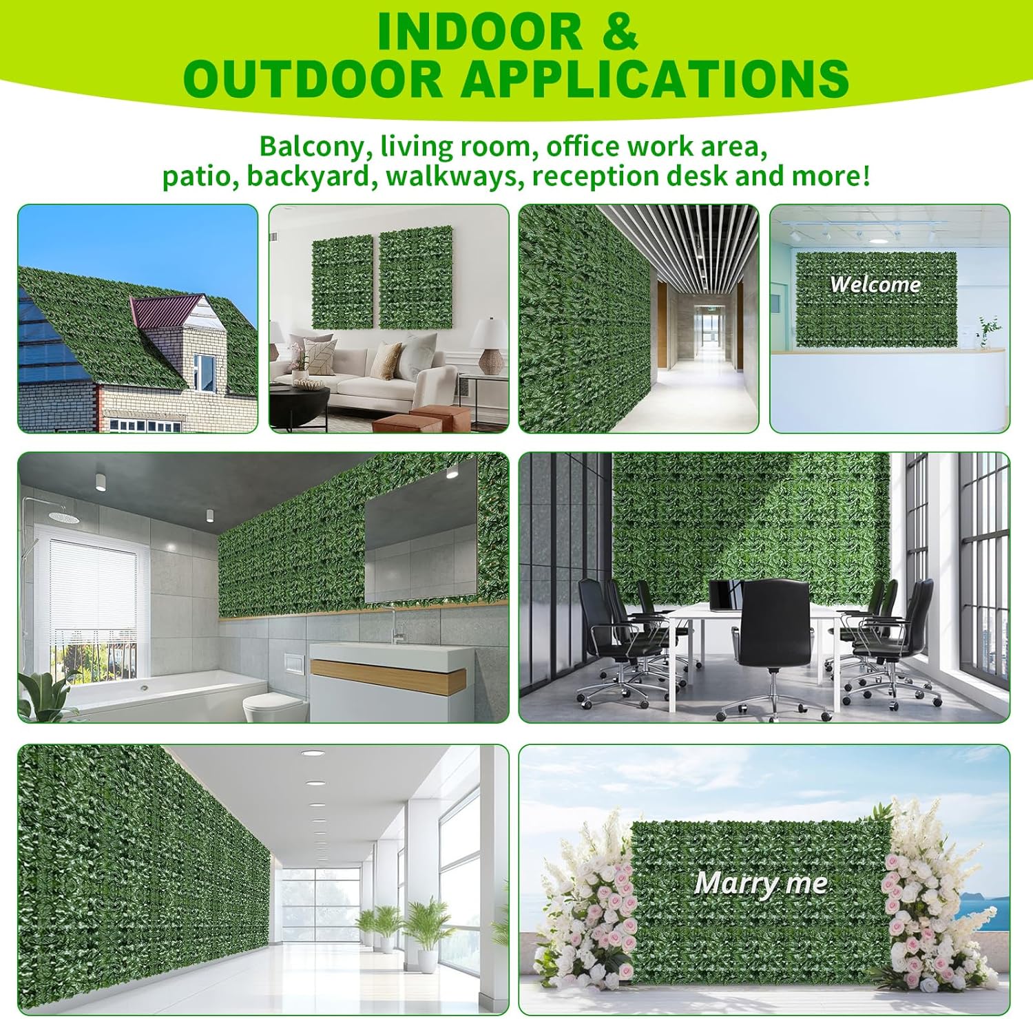 Artificial Ivy Privacy Fence Screen 60x100in Privacy Hedges Wall Faux UV-Anti Panel for Indoor Outdoor Garden Balcony Decor-VerdiqueGarden