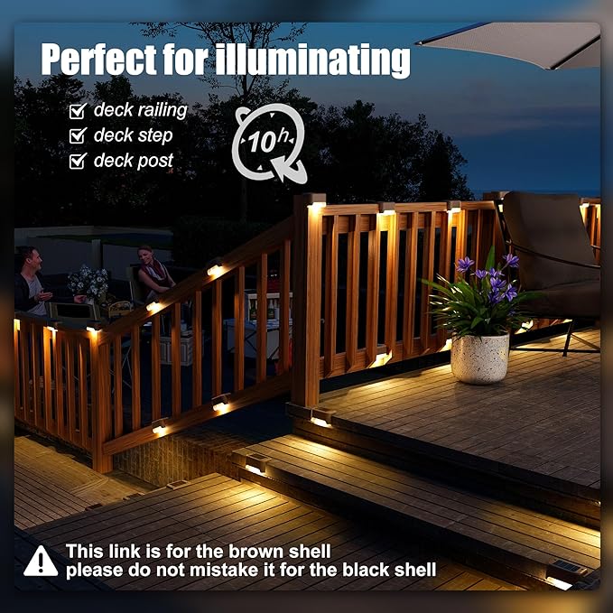 SOLPEX Solar Deck Lights Outdoor 16 Pack, Solar Step Lights Waterproof Led Solar lights for Outdoor Stairs, Step , Fence, Yard, Patio, and Pathway(Warm White)-VerdiqueGarden