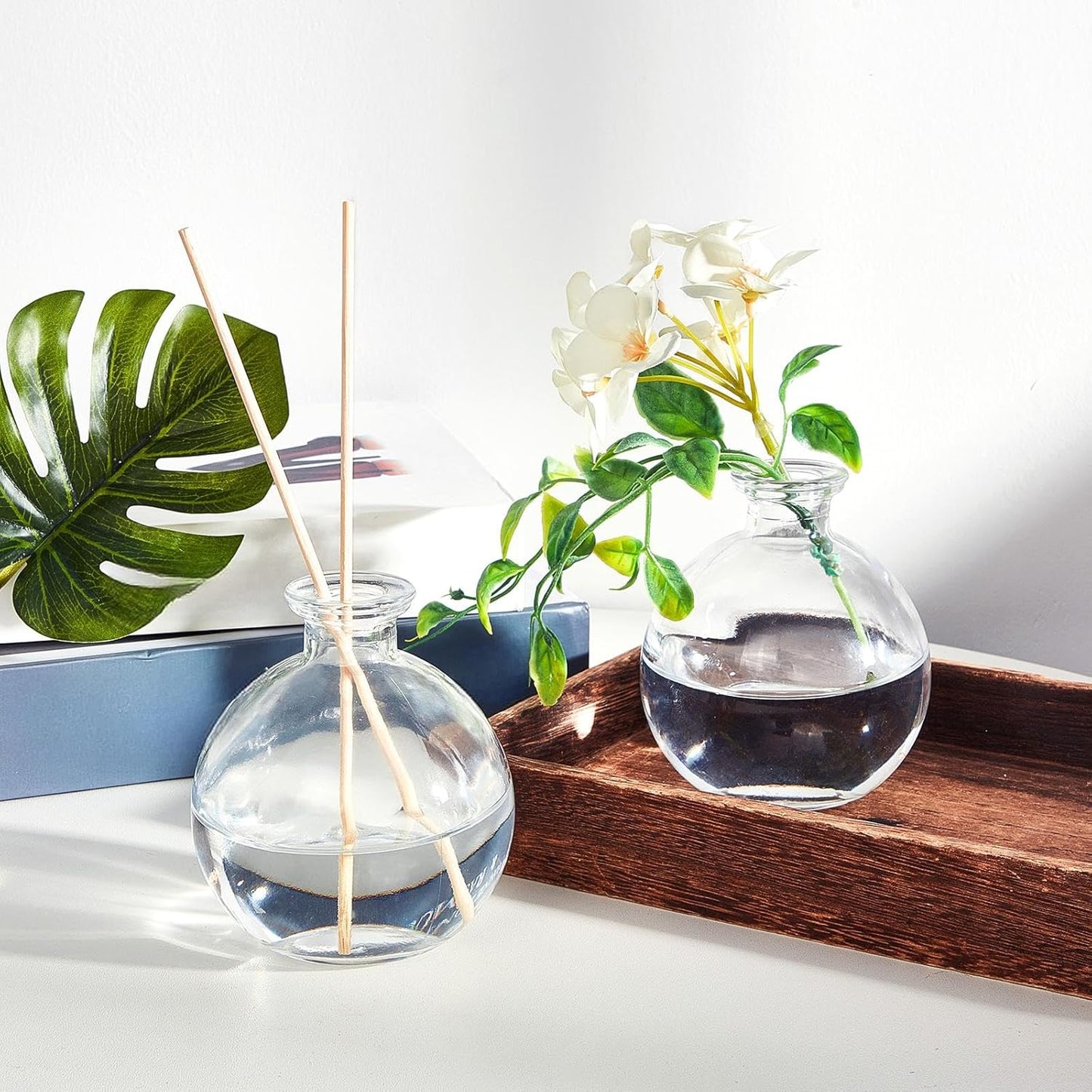 Tessco for you 12 Pcs Potion Bottles Round Glass Clear Potion Jars 8.5 oz Spherical Decorative Witch Bottles Wizard Stuff for Liquor Halloween Decoration DIY Art Crafts Gift (Classic)-VerdiqueGarden