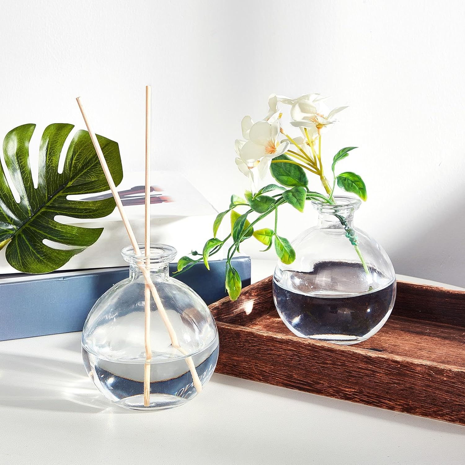 Tessco for you 12 Pcs Potion Bottles Round Glass Clear Potion Jars 8.5 oz Spherical Decorative Witch Bottles Wizard Stuff for Liquor Halloween Decoration DIY Art Crafts Gift (Classic)-VerdiqueGarden