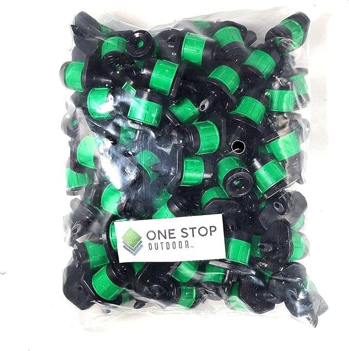 (25-Pack) - 1/4" Inch 360 Degree Drip Emitter On 6" Stake Sprayer Adjustable Flow 0-20 GPH, Fits 1/4 (4-6mm) Irrigation Tubing - Micro Bubbler Drippers for Drip Irrigation (25 Pack Dripper on Barb)