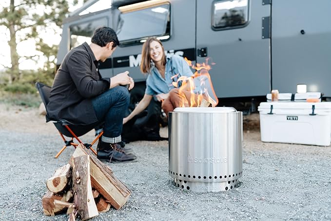 Solo Stove Ranger Big Yard Bundle | Includes Fire Pit, Stand, Shield & Shelter | Perfect for 2–4 People | Portable Wood Burning, Stainless Steel, 15.25in H x 15in Dia-VerdiqueGarden