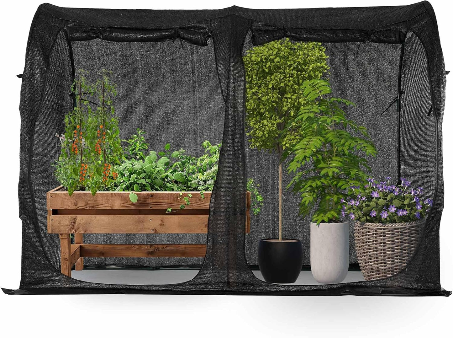 Large Tunnel 8.2'x4' Sunshade Cloth Gardening Net,Easy Set up 6FT Tall Crops Shade Net Cover, UV Resistant Plant 80% Sunblock Net for Vegetables,Fruits and Mini Flower Pot with Stakes and Carry-VerdiqueGarden