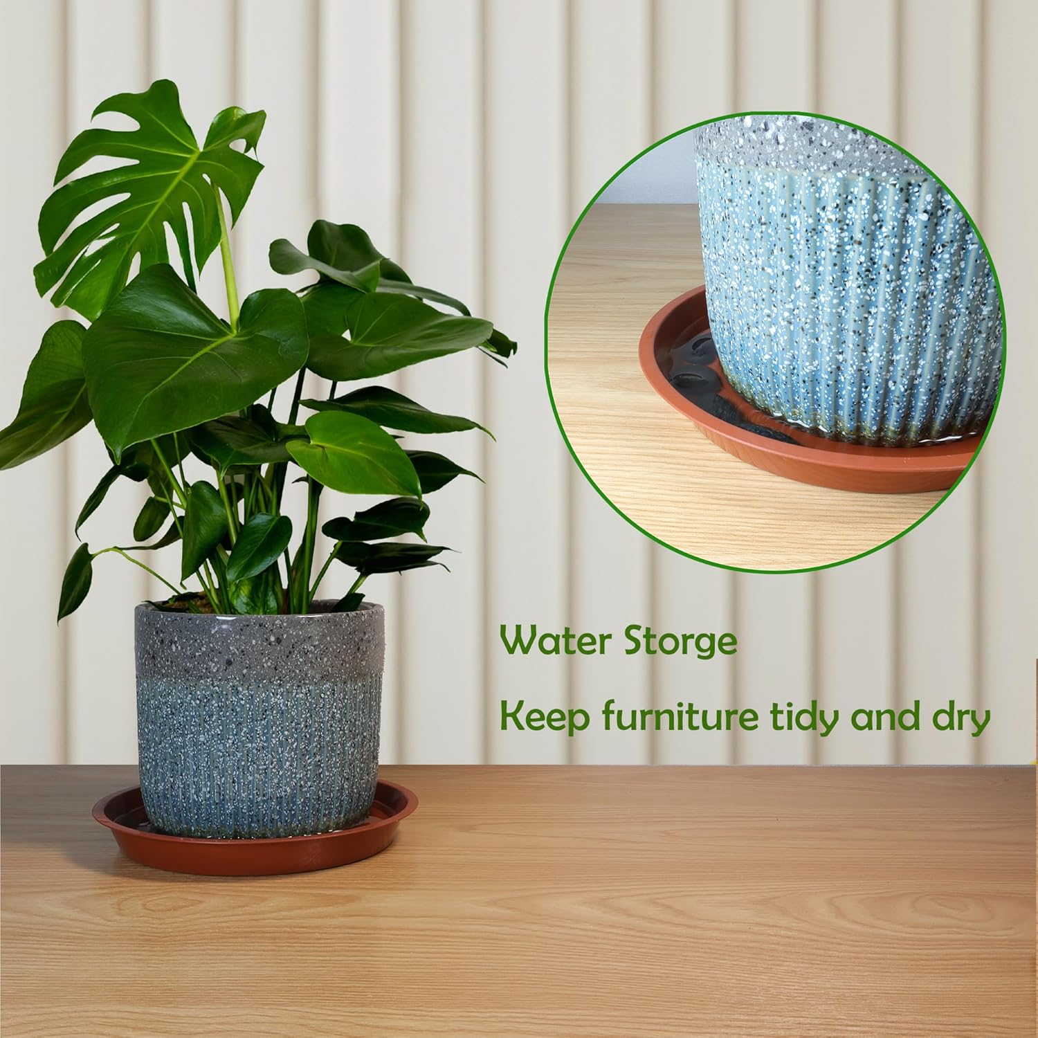 12 Pack 12 Inch Round Plant Saucers for Less 9.8 Inch Pot Indoors Outdoors Plant Trays for Pots Planter Saucer Plastic Plant Drip Tray Planter Water Tray for Potted Plants (Black, 12"(12pcs))-VerdiqueGarden