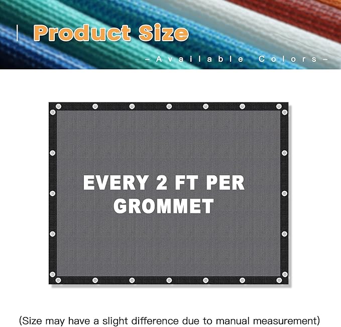 VICLLAX Shade Fabric Sun Shade Cloth with Every 2 FT Grommets for Patio Garden Pergola Cover Canopy 3x11 FT, Grey-VerdiqueGarden