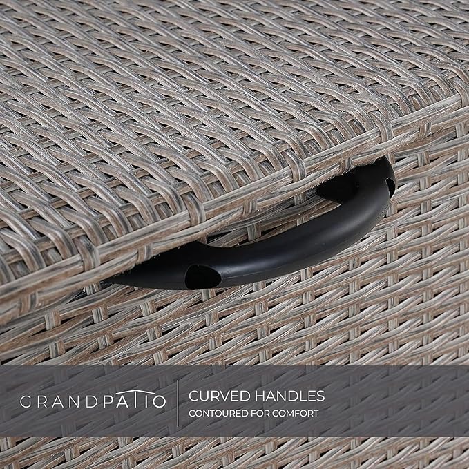 Grand patio 108 Gallon Deck Storage Box Indoor Outdoor Wicker Bin for Patio Furniture Cushions Garden Tools Pool Accessories, Greige-VerdiqueGarden