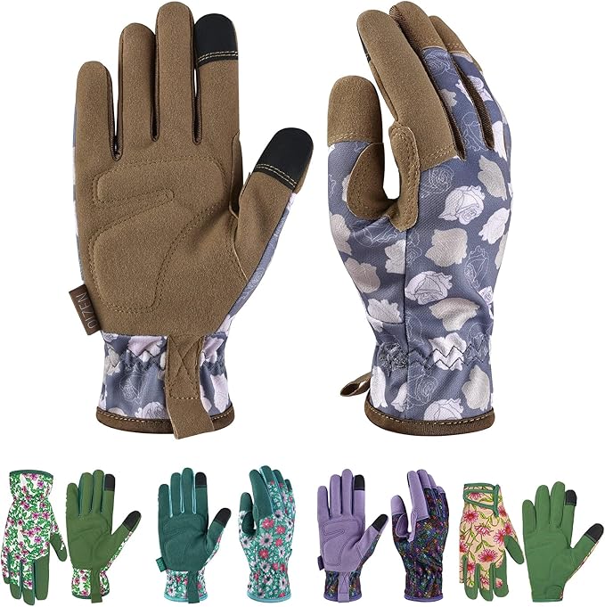 Gardening Gloves for Women and Men, Garden Gloves with Touch Screen, Thorn Proof Puncture Resistant Working Gloves, Gardening Gifts for Women, Size Medium-VerdiqueGarden