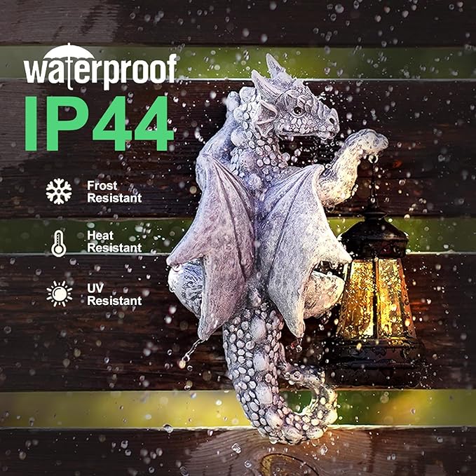 Solar Garden Decor Dragon Tree Hugger - 9.3 Inch Garden Statues Lawn Ornaments for Outside Balcony Yard Whimsical Art Outdoor,Mothers Day Gifts for Mom Grandma Women-VerdiqueGarden