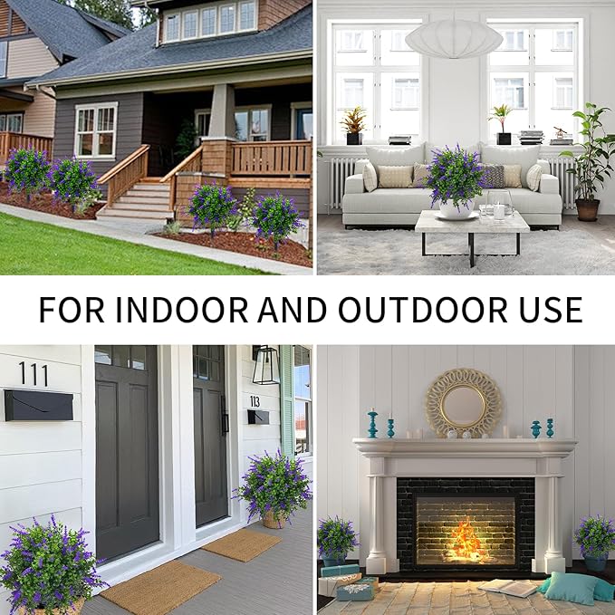 23.6" Artificial Lavender Topiary Ball Trees with Ground Spike, 2 Pack Faux Potted Plants with UV Resistant Purple Flowers for Indoor Outdoor Home Garden Patio Porch Decoration-VerdiqueGarden