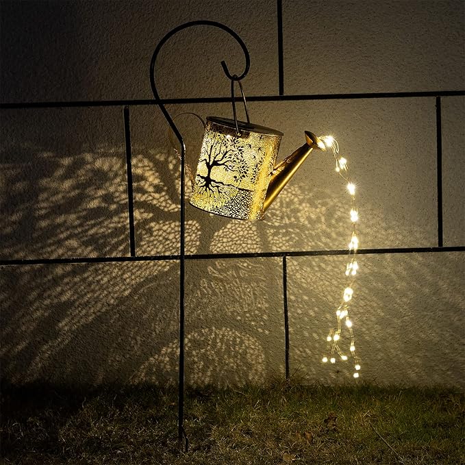 Solar Lights Outdoor Garden Decor, Large Waterproof Watering Can Landscape Lights Outside Decorations for Yard Front Porch Patio Backyard Gardening Gift for Mom Grandma Women Birthday-VerdiqueGarden