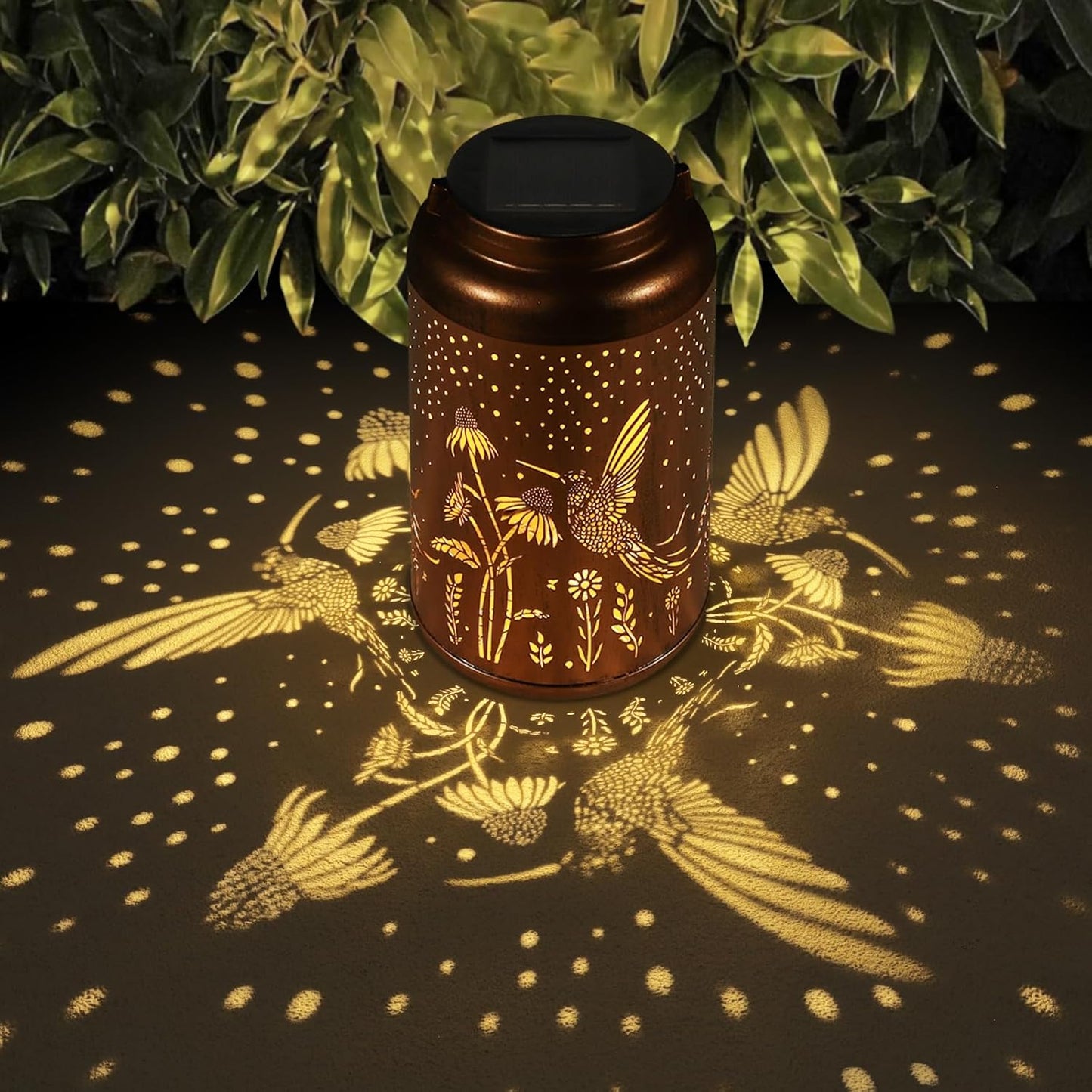 Solar Lanterns Outdoor Waterproof Hummingbird Garden Decor Christmas Gifts for Women Mom Grandma Hanging Lights Metal Decoration Outside for Yard, Patio,Backyard,Porch(Long-Tailed Hummingbird)-VerdiqueGarden