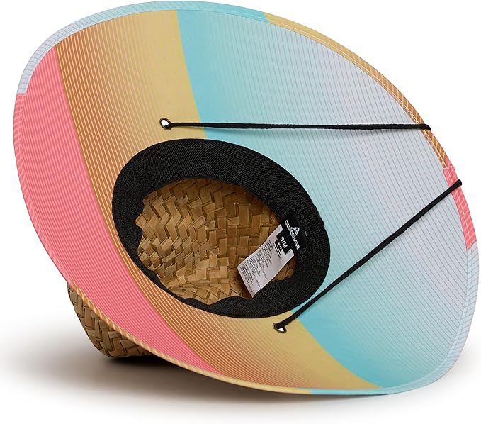 Quiksilver Men's Wide Brim Outdoor Lifeguard Straw Sun Hat-VerdiqueGarden