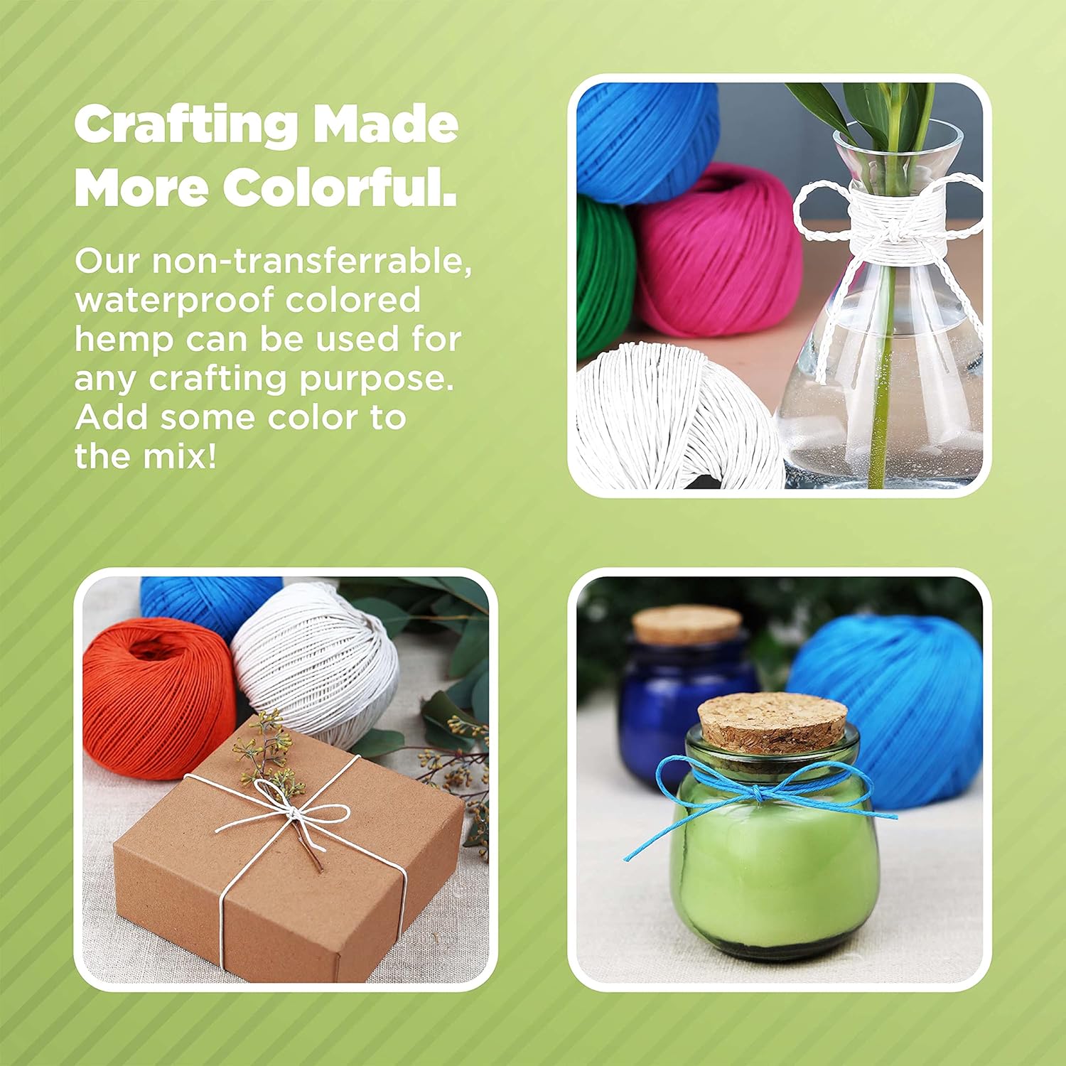 Hemp Twine for Gardening - Twine for Crafts - Organic Natural Hemp String for Jewelry Making - Strong Durable Cord for Decoration, Macrame + Cooking - 1MM, 100G/430 Ft. - 20 lb. Test Strength - Black-VerdiqueGarden