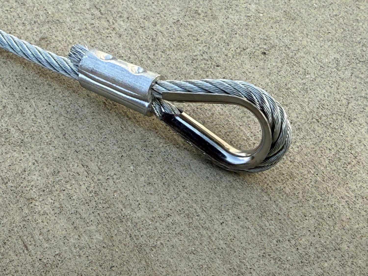 Sandbaggy 3/16" x 50 ft Galvanized Braided Steel Cable w/Looped End (7x19 Wire Rope) (25, Silver, 3/16" x 50 ft)-VerdiqueGarden